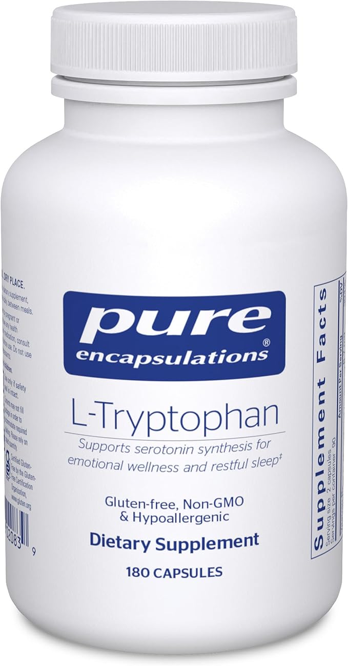 Pure Encapsulations L-Tryptophan | Amino Acid Supplement for Relaxation Serotonin Support PMS and Sleep* | 180 Capsules