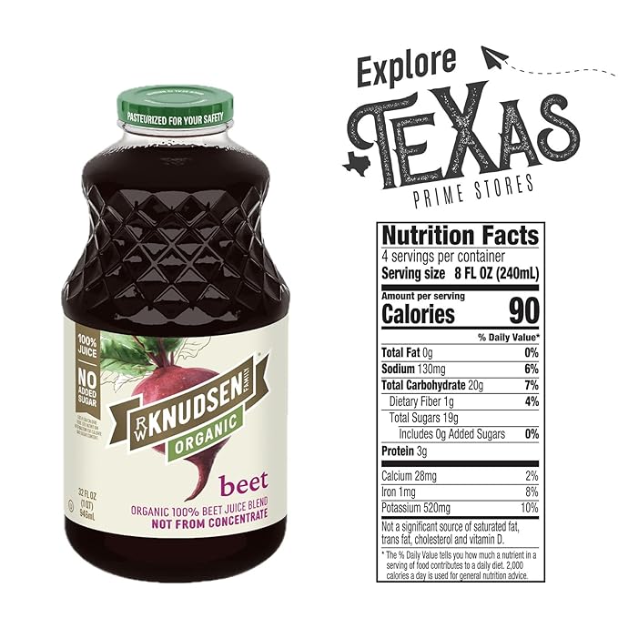 R.W. Knudsen Organic 2-Pack Organic Beet Fruit Juice 100% USDA 32 fl oz Glass Bottle + 1 Utility Freebie by Lavinia