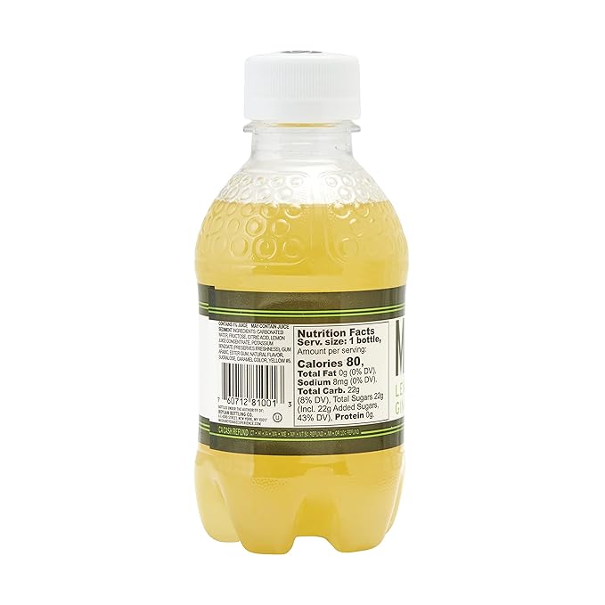 Boylan Bottling MASH Great Tasting Lemon Root Ginger Peel – Lightly Carbonated Fruit Drink - Low Calorie &amp No Sugar - 16 Fl Oz 12 Count