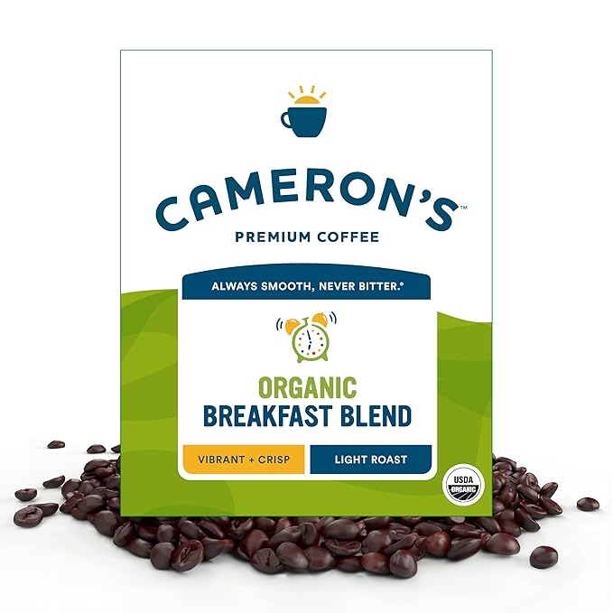 Cameron's Coffee Roasted Whole Bean Coffee Organic Breakfast Blend 4 Pound