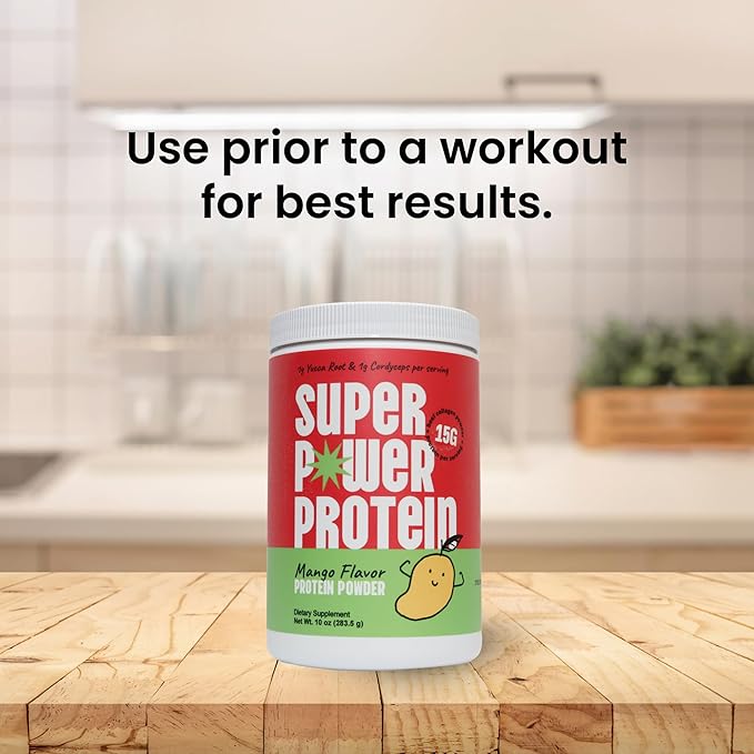 Hydrolyzed Beef Collagen Peptides Powder with Cordyceps &amp Yucca Root - Supports Muscle Recovery Gut &amp Joint Health - Mango Flavor Protein Powder 10oz