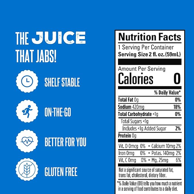 Suckerpunch Electrolyte Pickle Juice Shot Leg and Muscle Cramp Relief Sports Drink Low Calorie Gluten Free Post Workout Hydration Potassium Keto Friendly Non GMO Spicy Dill 2oz 12ct