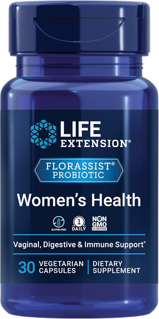 Life Extension FLORASSIST® Probiotic Women's Health Vaginal Health Digestive Health Immune Health Gluten-Free Non-GMO Vegetarian Once-Daily Formula 30 Capsules