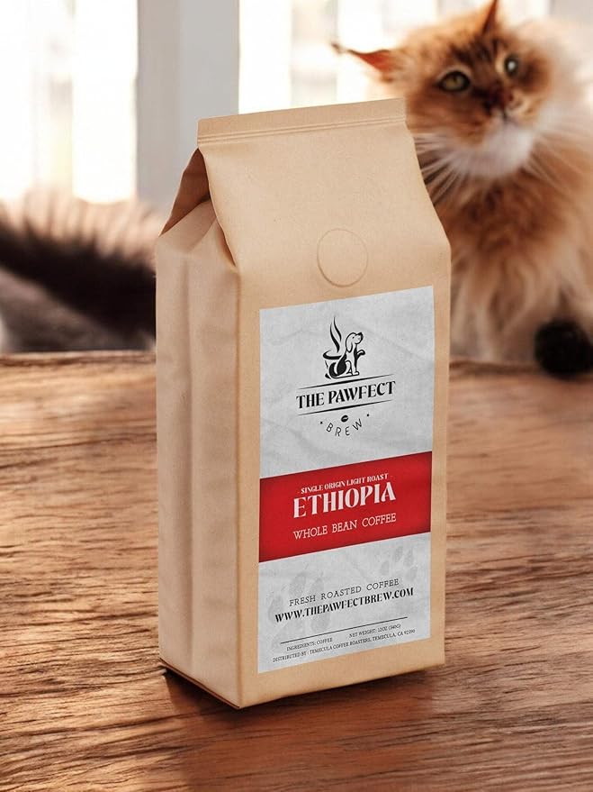 Dog Lover’s Coffee – Ethiopia Natural Coffee | Medium-Light Roast Single Origin | Bright Fruit &amp Floral Notes | Drip Grind 1 lb