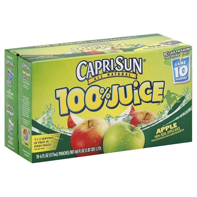 Capri Sun Apple Splash Juice 6 Ounce -- 40 per case.