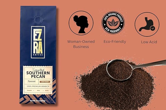 Ezra Coffee Toasted Southern Pecan Light Roast Whole Beans Coffee - 12 ounce
