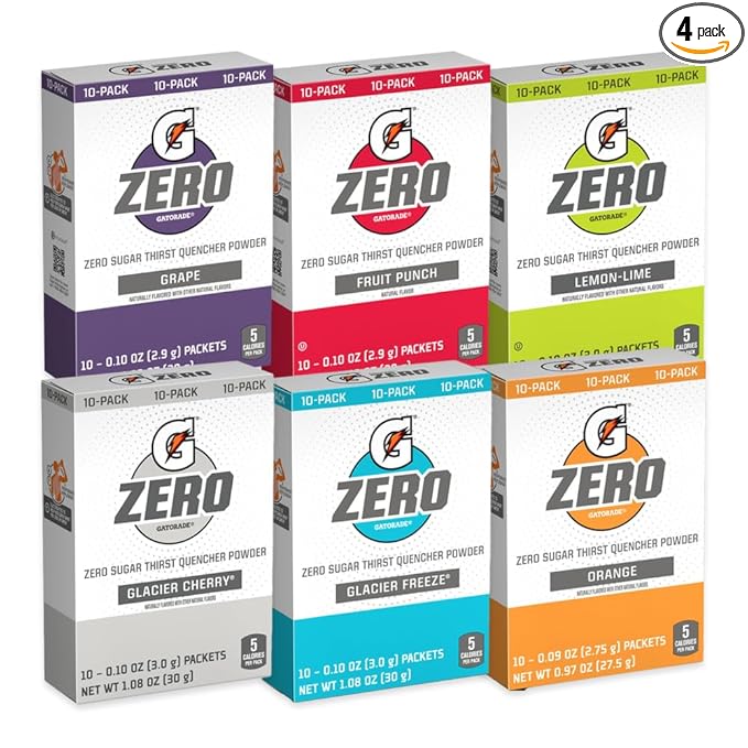 G Zero Thirst Quencher Powder Packets 0.10 oz Individual Packets (60 Count) (Variety)