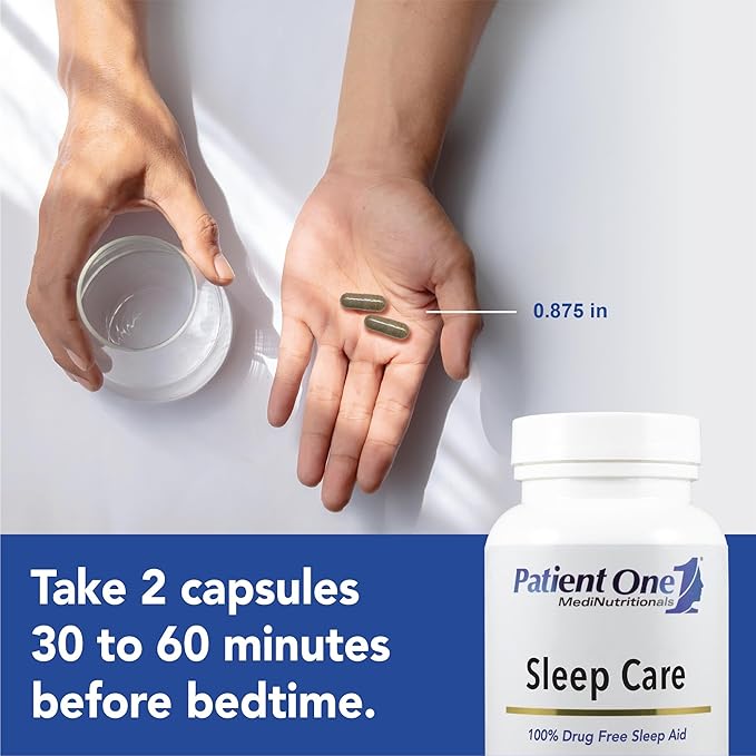 Patient One Sleep Care | Supplement to Support Transition into Sleep and Restful Sleep* | with Chamomile Valerian Melatonin and More | 60 Capsules