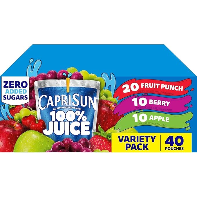 Fruit Punch Berry &amp Apple Juice Variety Pack Ready-to-Drink Juice (40 Pouches 4 Boxes of 10)