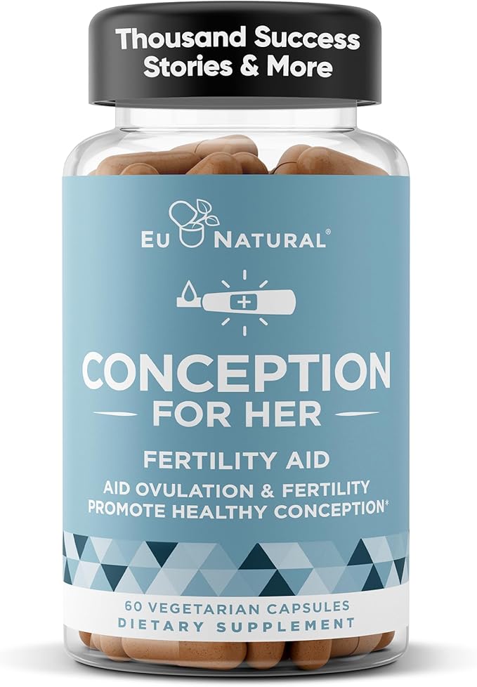 Eu Natural Conception for Her Fertility Supplements for Women - Ovulation Hormonal Balance &amp Regular Cycle Support - Myo-Inositol Folate Folic Acid &amp Vitex - 60 Vegetarian Capsules