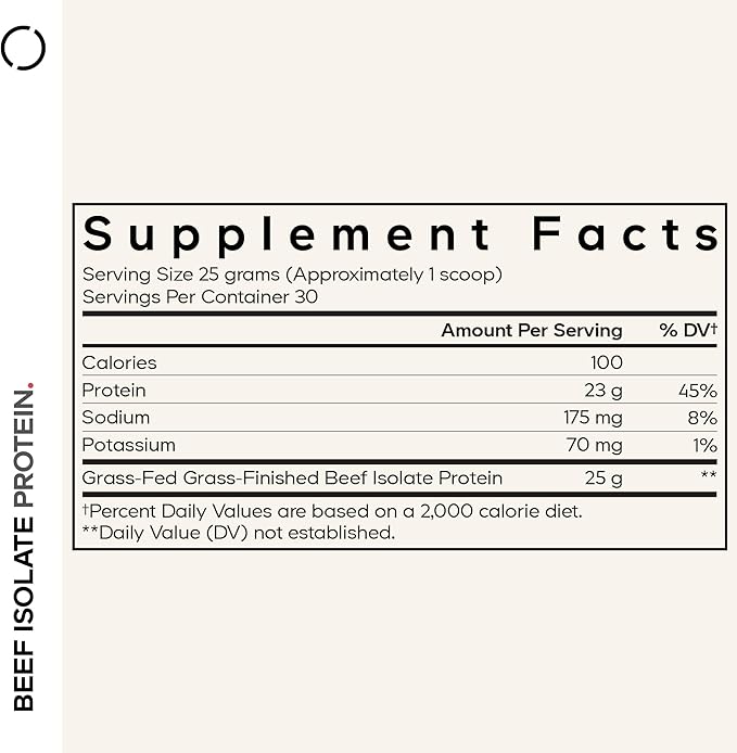 Codeage Grass-Fed Beef Isolate Protein Powder Supplement - 20 Amino Acids Collagen-Rich - Athletes &amp Sports - Unflavored Carnivore Protein Supplement BCAA &amp EAA - Gluten-Free - 26.45 oz