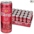 BING RAZ Energizing Juice Beverage – Raspberry (12oz/24pk) – Made with REAL Juice! Only 1g added Sugar Low Calorie 5 B-Vitamins &amp Ginseng 100mg Caffeine Vegan Gluten + Dairy Free. DELICIOUS