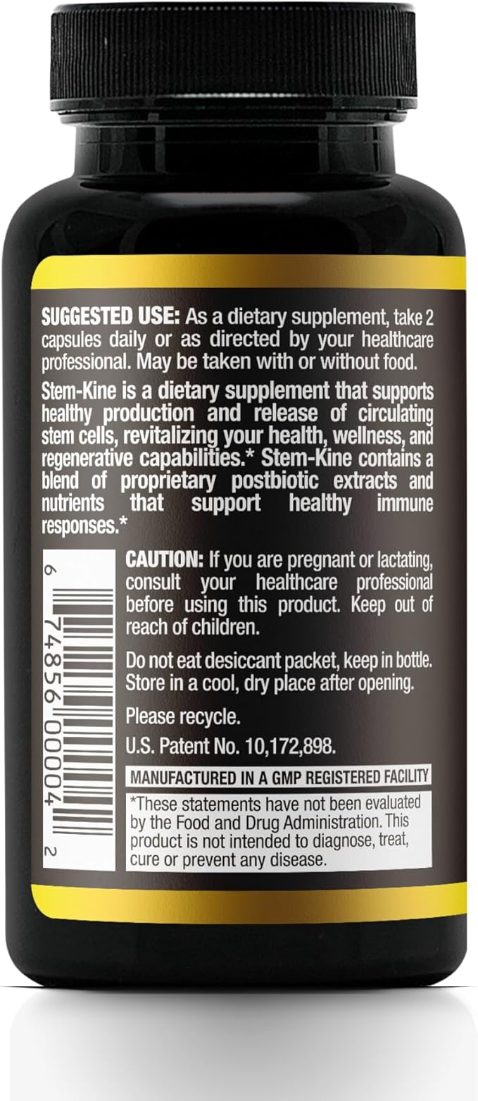 Stem-Kine Stem Cell Supplements Clinically Proven to Increase Circulating Stem Cells Promoting Aging Support 60 Capsules