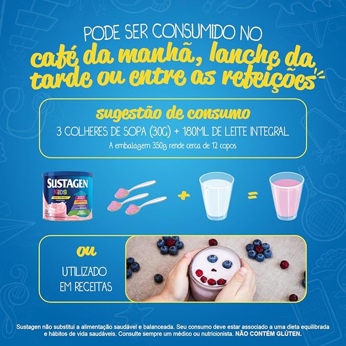 Food Supplement Sustagen Kids Strawberry Tin 380g 13.4 Ounce (Pack of 1) (Modelo Padrão)
