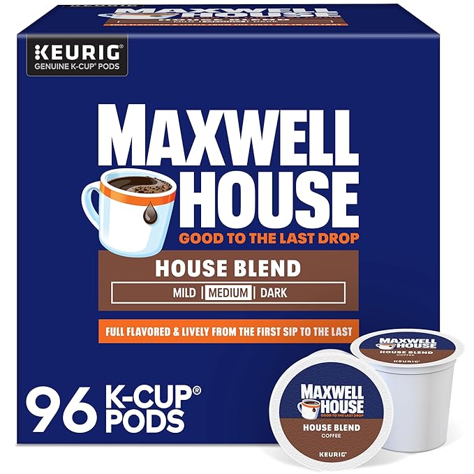 Maxwell House House Blend Coffee Keurig Single Serve K-Cup Pods 24 Pods Per Pack Case Of 4 Packs