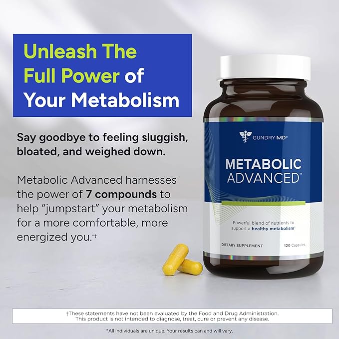 Gundry MD® Metabolic Advanced Nutrient Blend with Berberine to Support Healthy Metabolism 120 Count