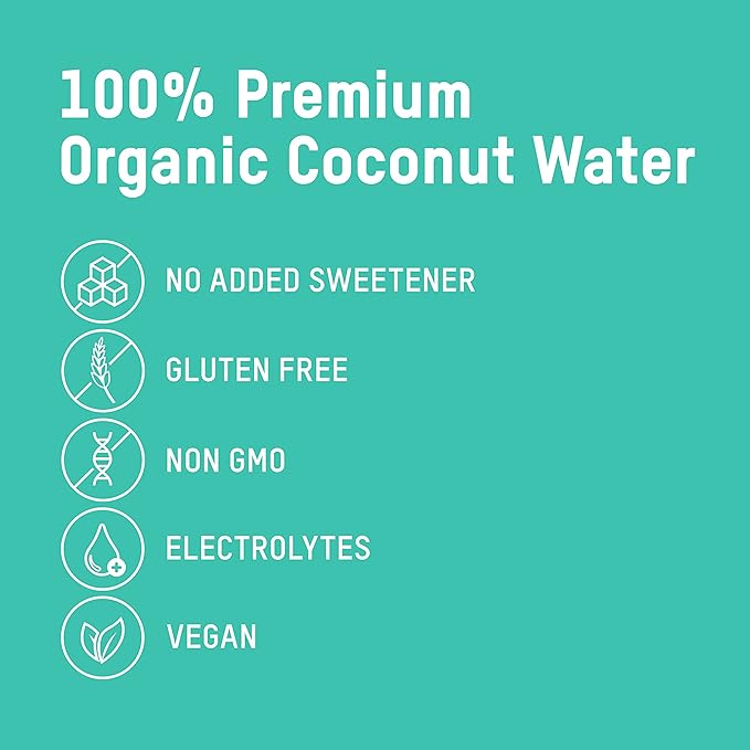 Once Upon a Coconut - 100% Pure &amp Natural Coconut Water (10.8 Fl Oz Cans) | No Sugar Added - Electrolytes - No Pulp - Non-GMO - Gluten Free - Pack of 6 Cans