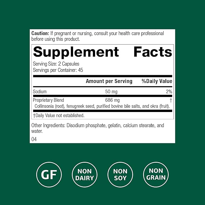 Standard Process Fen-Cho - Digestive &amp Gut Health Supplement - Gluten-Free Non-Dairy &amp Non-Soy - 90 Capsules (45 Servings)