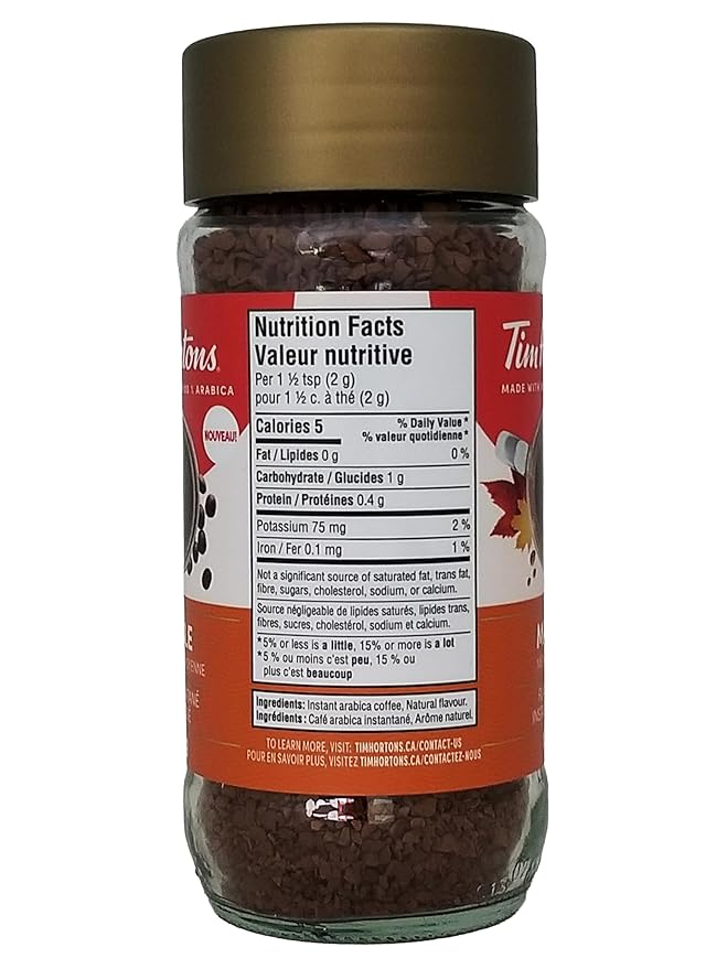 Tim Hortons Medium Roast 100% Arabica Instant Coffee Maple Flavored 100g/3.5 oz