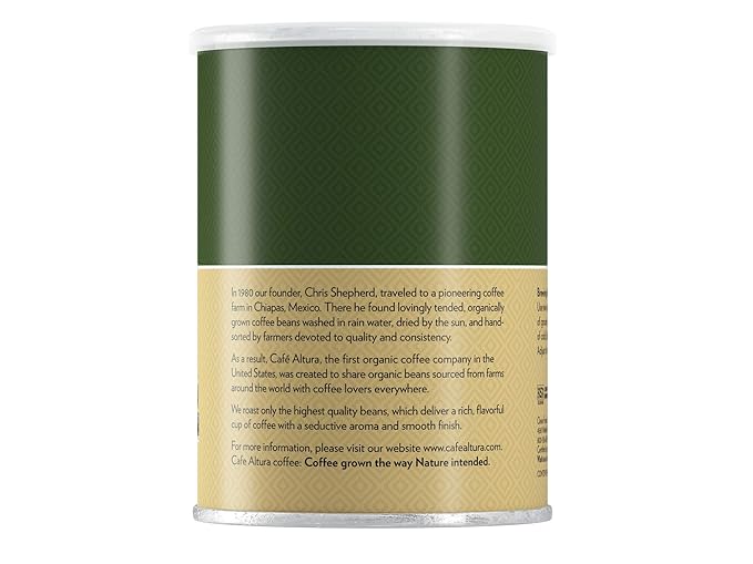 Cafe Altura Ground Organic Coffee Dark Roast 12 oz Can (Pack of 3)