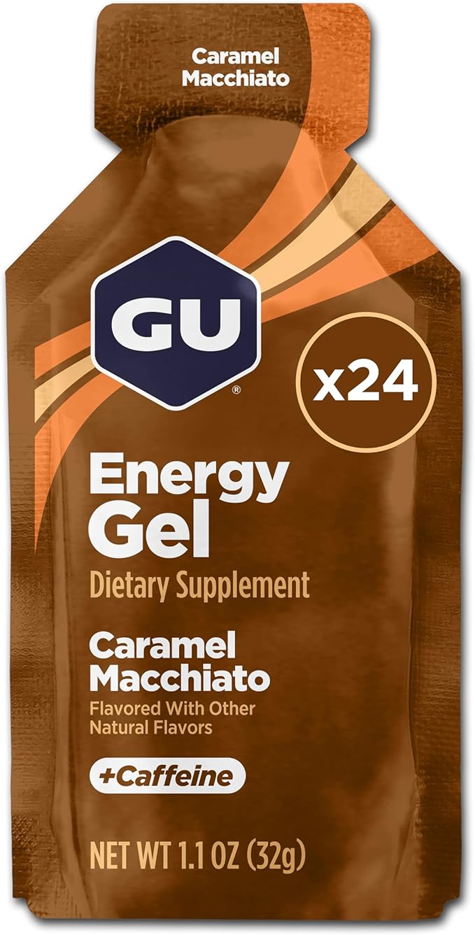 GU Energy Original Sports Nutrition Energy Gel Caramel Macchiato 24 Count Box