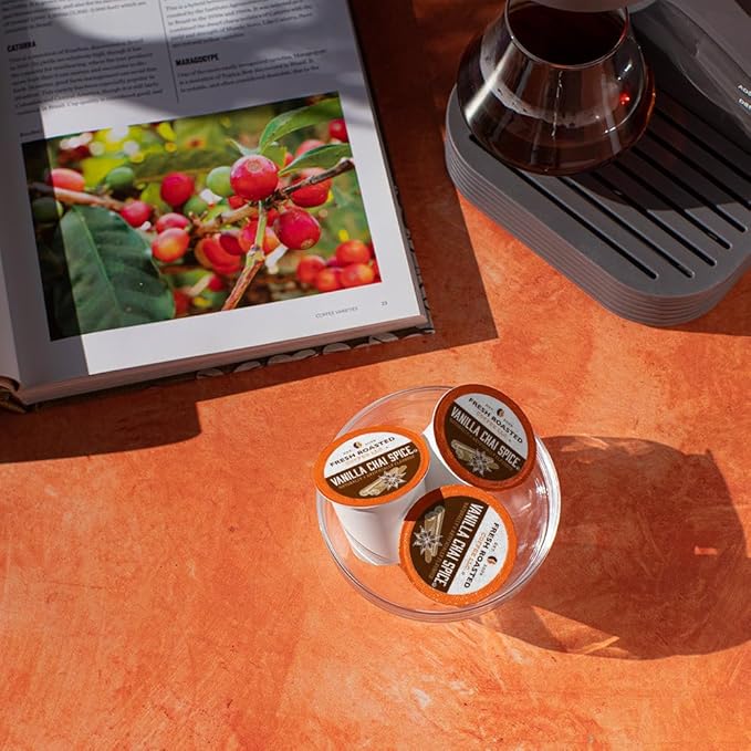 Fresh Roasted Coffee Vanilla Chai Spice Flavored Coffee Pods K-Cup Compatible 24 Count