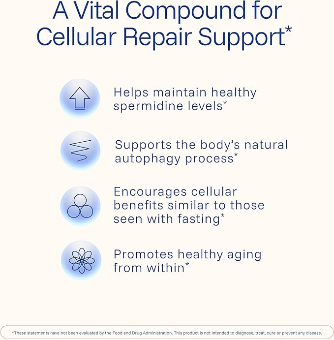 ProHealth Pure Spermidine 1 mg | 180 Capsules | Plant-Based Wheat Germ Extract for Cellular Renewal &amp Autophagy Support | Non-GMO Triple Lab-Tested GMP-Certified