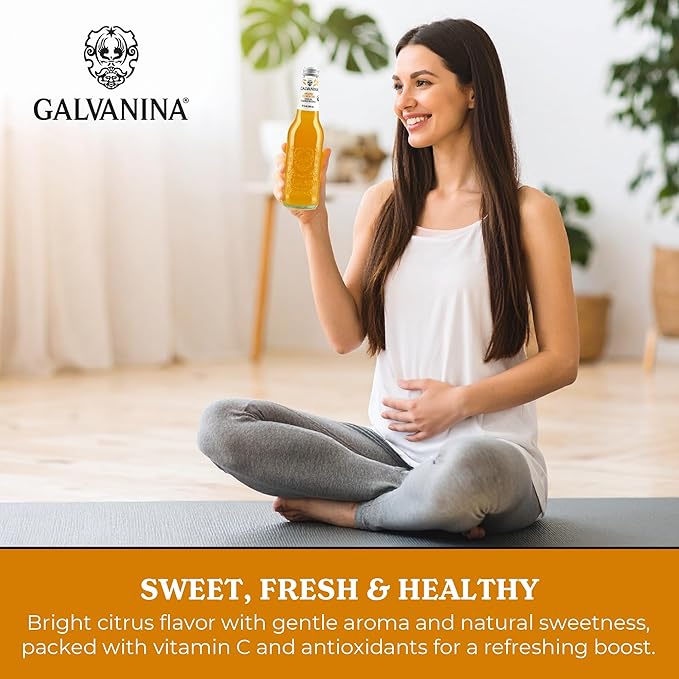 Galvanina Clementine – Premium Organic Italian Sparkling Soda 12 fl oz (12 Glass Bottles) | Made with Organic Southern-Italian Clementines Refreshing Soft Drink.