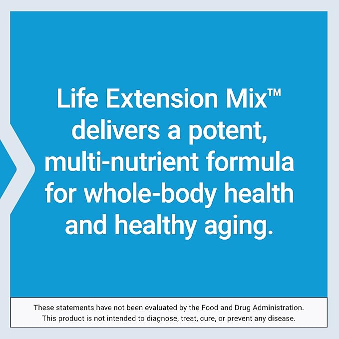 Life Extension Mix™ Powder high Potency Advanced Vitamin Mineral Fruit &amp Vegetable Formula Vitamin B C D E Magnesium for Whole-Body Health Healthy Aging Gluten-Free 12.70 oz