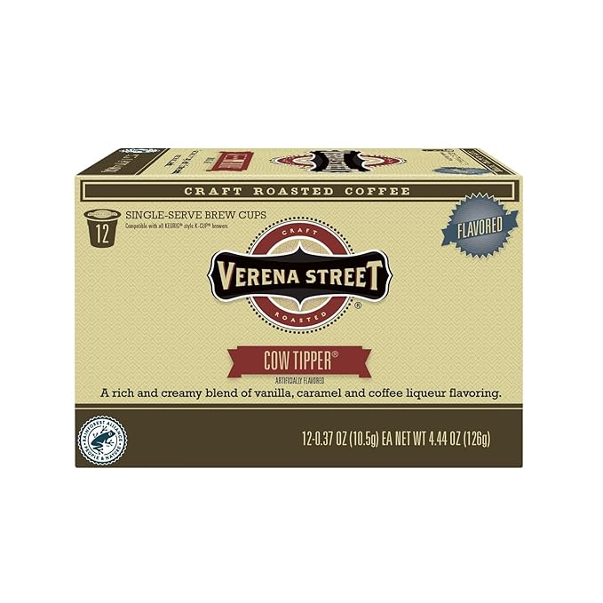Verena Street Single Cup Pods (72 Count) Flavored Coffee Cow Tipper Rainforest Alliance Certified Arabica Coffee