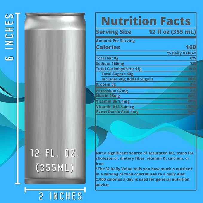 Dragon Ball Z Spirit Bomb Energy Drink 12 FL OZ (355mL) DBZ Goku Can - 12 Pack Case With 2 GosuToys Stickers