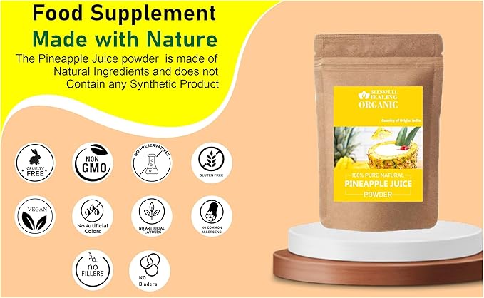 Blessfull Healing Organic Pineapple Juice Powder 100% Pure Natural 300 Gram / 10.58 oz