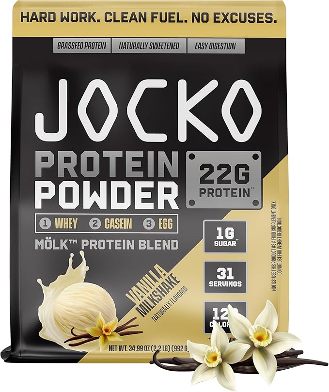 Jocko Fuel Protein Bundle (2 Pack) - Chocolate Peanut Butter (2lb) + Vanilla (2lb) - Supports Muscle Recovery &amp Growth