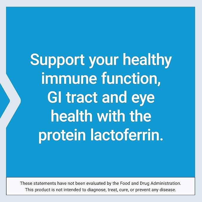 Life Extension Lactoferrin Caps Healthy Immune Response GI Support Vision Health Gluten-Free Non-GMO 1-Daily Vegetarian 60 Capsules