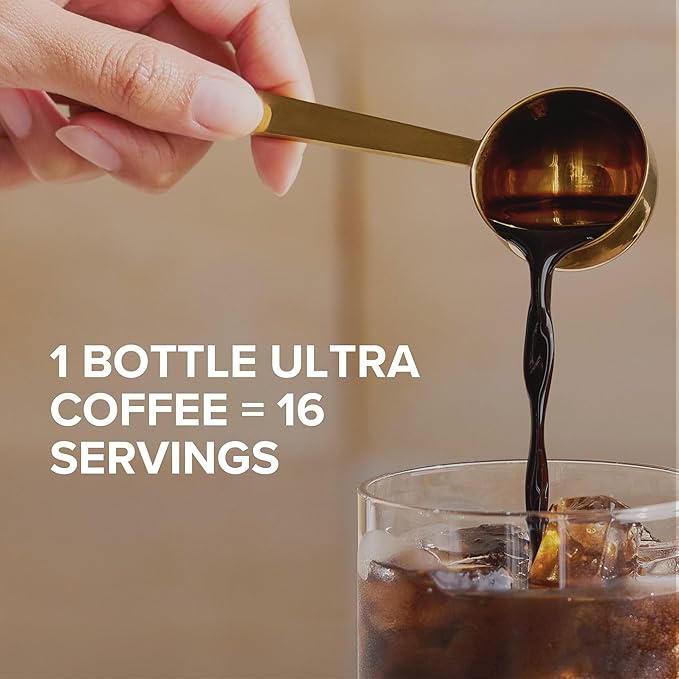 Peet's Coffee Ultra Coffee Concentrate Instant Hot Cold Brew or Iced Coffee 100% Arabica Coffee - Espresso Forte 8 Fluid Ounce Bottle (16 Servings)