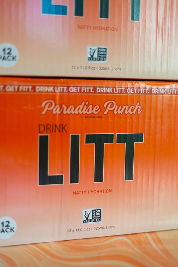 DRINK LITT PARADISE PUNCH | Fruit Punch | Natty Hydration | Natural Electrolytes | B Vitamins | 11 oz (Pack Of 12)