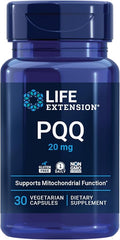 Life Extension PQQ pyrroloquinoline Quinone 20 mg Promotes The Growth of New Mitochondria Gluten-Free Non-GMO Vegetarian 1 Daily 30 Capsules