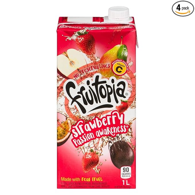 Fruitopia Strawberry Passion Awareness Fruit Juice 1L / 34 oz Each (1L 4)