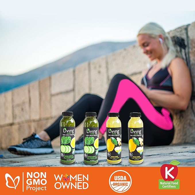 O2 Living Juice Cold Pressed Drink - 3-Day Organic Juice Fast Pack - No Added Sugars or Water Natural Sweetness from Fruits Rich in Nutrients &amp Vitamins - Refreshing &amp Non-GMO - 24 Pack 12