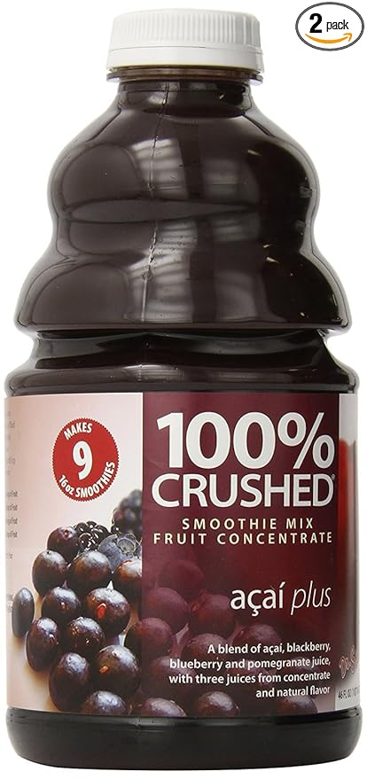 Dr. Smoothie 100% Crushed Fruit Smoothie Acai Plus 46-Ounce Bottles (Pack of 2)