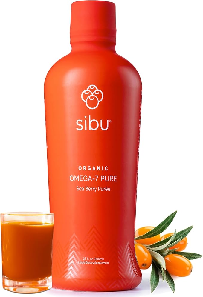 sibu Omega-7 Pure 100% Pure Sea Buckthorn Juice (32 oz) USDA Organic