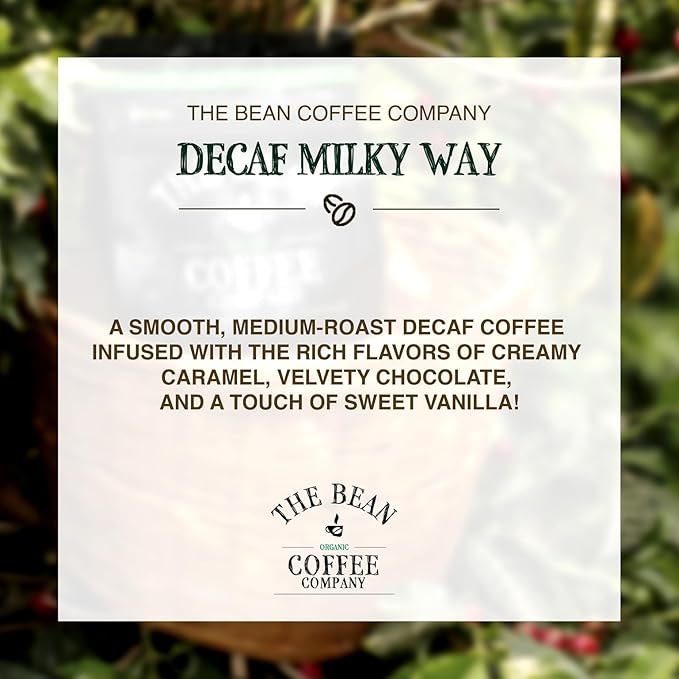 The Bean Organic Coffee Company Water Processed DECAF Milky Way Medium Roast Whole Bean Coffee 16-Ounce Bags (Pack of 2)