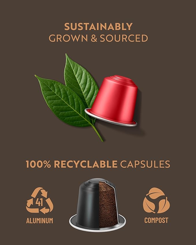 ROSSO CAFFÈ Espresso Coffee Pods for Nespresso Original Machines - 80 Capsules Dark Roast Intense Pack 4 Strong and Robust Flavors - Made in Italy