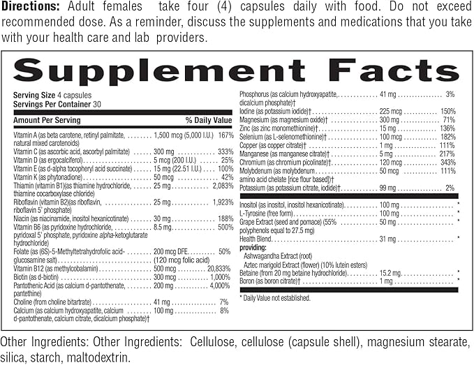 Country Life Max for Women - Multivitamin and Mineral Complex Iron-free - 120 Vegan Capsules