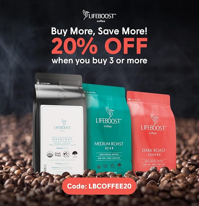 Lifeboost Whole Bean French Vanilla Coffee - Low Acid Single Origin Non-GMO Organic Coffee - Third Party Tested For Mycotoxins &amp Pesticides - 12 Ounces