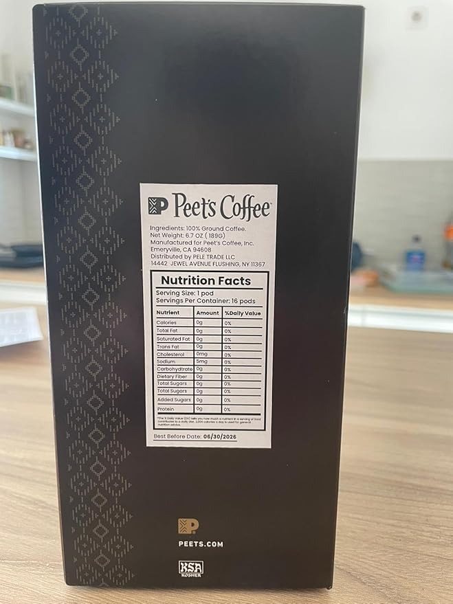 Peet’s Major Dickason’s Coffee Pods – 16 Count (1 Pack) – Dark Roast with Bold Rich Flavor and Smooth Finish – Compatible with Pelecom Coffee Machines – Peet’s Coffee Pods &amp Capsules