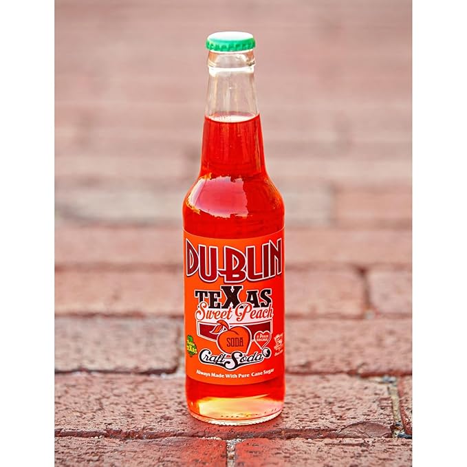 Dublin Bottling Works Craft Soda Pure Cane Sugar Made in Texas – Assorted 12-Pack – Premium Small-Batch Soda Gluten-Free Retro Artisanal Beverages (12 Pack TeXas Sweet Peach)