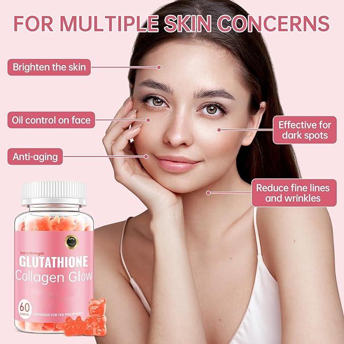 Glutathione Collagen Glow Gummies for Women Glutathione Collagen Glow Gummies for Dark Spot 60/120Pcs Korean Organic Glow Beauty Collagen for Skin Care (3)