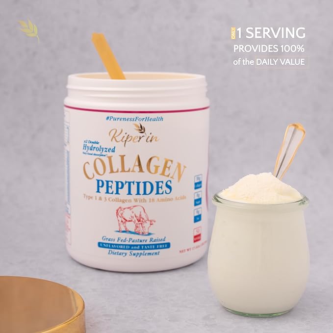 100% Pure &amp Natural Collagen Peptides | x2 Hydrolyzed Collagen for Women | Clinically Proven | Boost Skin Hair Nail Joint.. &amp Diet | Pureness for Health Principle | Unflavored (Standard)