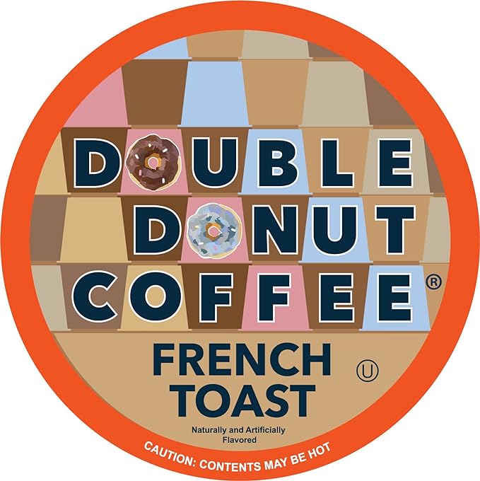 Double Donut CoffeeFrench Toast Flavored Coffee in Single Serve Pods French Toast Flavor for the Keurig K Cups Brewer 80 Count